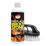 Fireplace Cleaner Kit by Quick 'n Brite, 16 oz - Brick soot and Smoke Cleaning; Includes Free Brush; Non Toxic Cleans Glass, Brick, Tile, Stone, River Rock Removes soot, Smoke, Creosote & More