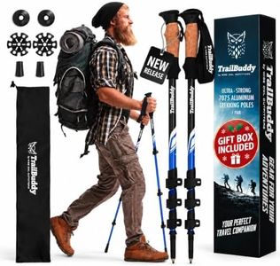 TrailBuddy Compact Trekking Poles, Collapsible Hiking Sticks, 2 Pack