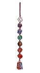 CrystalTears 7 Chakra Healing Crystal Hanging Ornament Natural Quartz Crystal Gemstone Wall Window Hanging Crystals for Car Home Office Yoga Meditation Decoration Christmas Housewariming Gifts