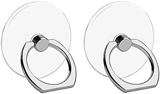 VOVIGGOL 2 Pièces Anneau Telephone Portable, 360° Rotation Clear Bague Téléphone Support Transparent Anneau Porte Portable Smartphone pour iPhone et Coque du Téléphone Portable (Rond)