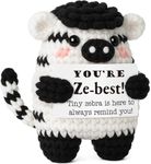 Mini Inspirational Gifts for Women Men Emotional Cheer Support Zebra Galentines Birthday Gifts for Friends Coworkers Boss Sisters Self Care Gift Positive Crochet Animals Valentines Day Decorations