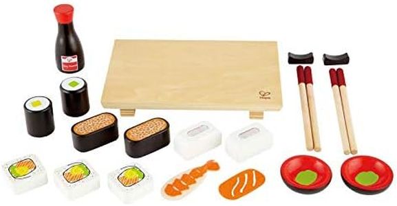 Hape Sushi Selection Kid's Wooden Play Kitchen Food Set and Accessories