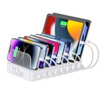 Unitek 8 Port USB C Charging Station with 2x 20W PD | Phone charging station Multi Device Charger Dock for iPhone 16/15/14, iPad, Samsung Galaxy, Kindle, Tablets | UK Plug