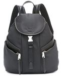 Calvin Klein Women's Shay Organizational Backpack, Black/Silver, One Size