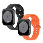 JYMYI 2 Pieces Replacement Bands Watchbands for CMF by Nothing Watch Pro Watch Strap Bracelet, Silicone Wristband Armband for CMF by Nothing Watch Pro Watch Band Wristwatch Strap 22mm (black orange)