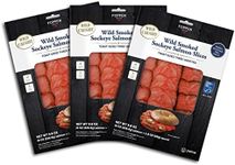 New York's Delicacy - 3 x 8 Oz. (1.5 Lb.) - Wild Caught Smoked Sockeye Salmon, Round Toast-Sized In Three Variety Seasonings (Pepper, Traditional and Dill) - Includes an Exquisite Honey-Mustard-Dill Sauce.