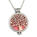 Young & Forever Tree of Life Smiley Aromatherapy Locket Necklace, Essential Oil Diffuser for Women, Men and Children, Silver, Rose Gold (Rose Gold_Tree of Life)