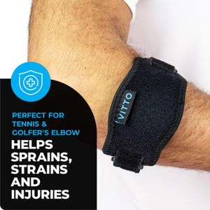 VITTO Tennis Elbow Strap – Adjustable Support Brace for Pain Relief