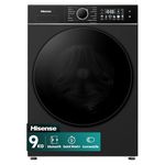 Hisense WF3I9043BBFS2 9kg Slim Washing Machine, 470mm Space-Saving Depth, WiFi Connectivity, 1400rpm Spin, A Rated Energy, Steam Function, 18 Programmes, Black