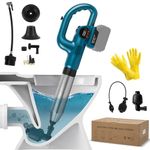 Cordless Drain Plunger Compatible with Makita 18V Battery (NO Battery), 120W Electric Toilet Plunger with 4 Heads, Pressure Display, Max. Pressure 8 Bar, Drain Auger for Toilets, Sink, Bathtub