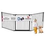 BabyDan Flex L, 90-223 cm/35.5-87.70 inches, Stair Gate/Room Divider, Black, Made in Denmark - Baby Gate/Safety Gate (Pet Gate/Dog gate/Dog playpen)