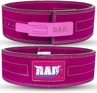 RAD Split Leather Weight Lifting Lever Pro Belt Back Support Gym Training (Pink, XL)