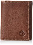 Timberland Men's Genuine Leather RFID Blocking Trifold Wallet, Brown, One Size