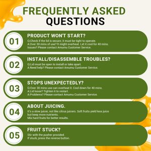 AMZCHEF Cold Press Juicer – 250W Powerful Slow Masticating Extractor