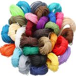 Boao 30 Colors 1mm Waxed Cord Beading Thread for DIY Macrame Necklace Bracelet Jewelry Making String, 10m Each Color