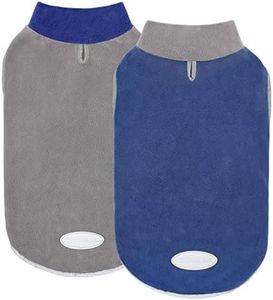 cyeollo 2 Pack Dog Sweater Fleece Reflective Doggy Sweatshirt Pullover Stretchable Warm Dog Vest Winter Dogs Clothes for Small Puppy Dogs, Navy & Grey S