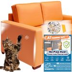 No Pins Hurt Cat Scratch Furniture Protector, 16 Pack Self-Adhesive Cat Couch Protector, Cat Training Tape Corner Couch Protector for Cats, Cat Scratch Deterrent for Furniture Door Walls