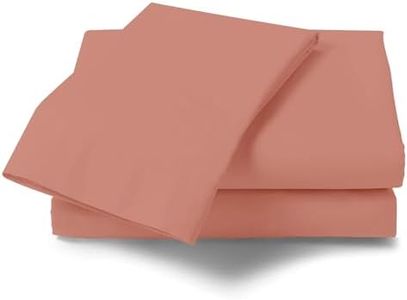 GC GAVENO CAVAILIA Non Iron Plain Dyed Percale Flat, Soft Polycotton Sheets, 180 Thread Count Easy Care Bedding, Blush Pink, Double