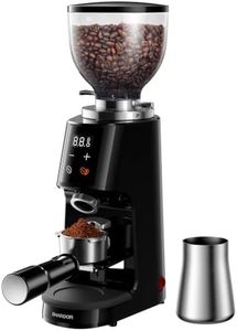 SHARDOR Professional 64mm Burr Coffee Grinder with 100 Grind Settings and All-Metal Chamber, Coffee Bean Grinder with Adjustable Electronic Timer and LED Display, Anti-Static,Black