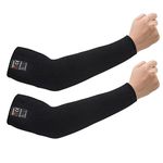 CAWANFLY Protective Arm Sleeves, Cut Heat Resistant Arm Protectors Anti Abrasion Safety Armband for Garden Kitchen Work 1 Pair, 15.7" (Black,Medium)