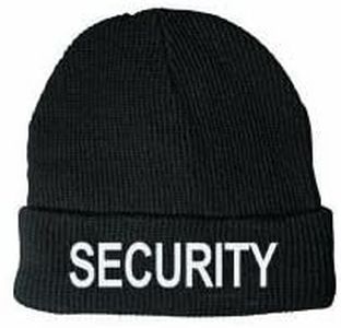 Hero's Pride Fleece Lined Watch Cap - Security - White on Black