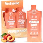 FUELMATE Peach Liquid Collagen Easy Protein Shots - 15g Protein + 22 Amino Acids - Hydrolyzed Bovine Collagen Peptides for Recovery, Skin, Hair & Joints - 10 x 1.29oz - Sugar, Dairy & Gluten Free