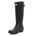 HUNTER Women's Original Back Adjustable Rain Boots - Black -6