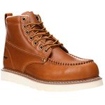 Golden Fox Work Boots 6" Men's Moc Toe Wedge Comfortable Boot for Construction, Brunn, 10