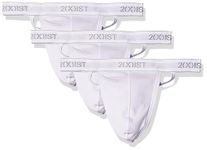 2(X)IST Men's Essential Cotton Y-back Thong 3-pack Underwear, White, M UK