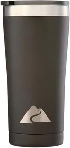 Ozark Trail 22 Oz Vacuum Insulated Stainless Steel Tumbler Cup / Drinking Glass for Hot/Cold Drinks with Leak-proof Magnetic Slider Lid, Black