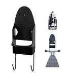 Lightweight Ironing Board Hanger, Wall Mount Iron Holder Ironing Board Rack for Household Bathroom Shelf Door or Wall Mount in Laundry Room - Black (Mini Iron Stand)