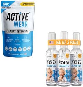 ACTIVE Laundry Detergent and Messy Kids Stain Remover - Includes 48oz Activewear Detergent and 3pk of Kids Stain Remover Spray