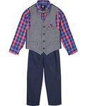 Nautica Baby Boys' 4-Piece Set with Dress Shirt, Vest, Pants, and Tie Toddler Suit, Navy Twill, 6-9 Months