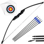 DOSTYLE Archery Takedown Recurve Bow and Arrow Set Hunting Long Bow Kit for Outdoor Shooting Training