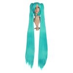 MapofBeauty 120cm Fashion Long Straight Cosplay Wig (Light Blue)