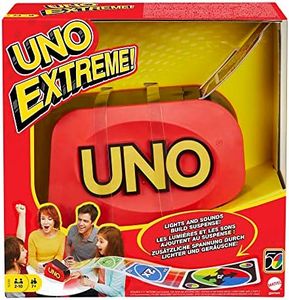 Mattel Games UNO Extreme - Juego de Cartas Familiar con Lanzador - con Luz y Sonido - 112 Cartas - De 2 a 10 Jugadores - Regalo para Niños de 7+ Años y Adultos, GXY75