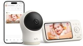 eufy Baby Monitor C10 with 2K HD Camera, 4.5" 480p Display, 4× Zoom, Pan-Tilt, Night Vision, Hybrid Wi-Fi & No Wi-Fi Connection, 12 H Battery, Motion, Cry, Noises, Temperature Alters, 2-Way Talk, VOX