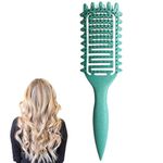 Curly Hair Brush,Detangle Hair Brush,Curl - Detangler Hairbrush,Define Styling Paddle Brush for Wet/Thick/Curly Hair, Soft Bristle Vent Detangling Comb for Women Men Girls (Green)