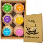 MEMOVAN Bath Bombs Gift Set 6pcs Fizzy with Dead Sea Salt Cocoa and Shea Essential Oil Moisturize Dry Skin, Perfect for Bubble Spa Bath, Ideal Gift for Girlfriend, Wife, Women, Mom, Girl, Kids