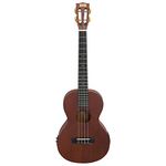 Mahalo Java Series 1V+1T (MVT2) Electric Semi Acoustic Baritone Ukulele with Sponge Padded Bag & Shoulder Strap, Transparent Brown