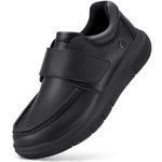 FitVille Diabetic Shoes for Men Extra Wide Lightweight Walking Shoes Mens Casual Loafers Comfort Dress Sneaker with Adjustable Straps for Foot Pain Relief and Swollen Feet - V2 Jet Black