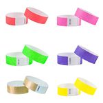 L LIKED 120 Pcs Numbered Wristbands for Events, Waterproof Paper Neon Wristbands Party Bands Entrance Wristbands for Events Music Festival Concert Contest (6 Colors)