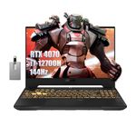 ASUS TUF F15 15.6" 144Hz FHD Gaming Laptop, Intel Core i7-12700H, NVIDIA GeForce RTX 4070, 64GB RAM, 2TB SSD, RGB Keyboard, Numpad, Smart AMP Audio, Wi-Fi 6, Gray, Win 11 Pro, 32GB USB Card