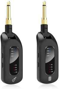 5.8GHz Wireless Guitar Audio System - Rechargeable Transmitter and Receiver with 4 Channels, Low Latency and Over 164ft Long Range Transmission, Compatible Guitar Bass Electric Instruments