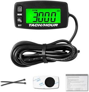 NInE-ROnG Self Powered Digital Tachometer Hour Meter,Inductive Maintenance Waterproof Backlit Shutdown Tach/Hour Meter,Battery Replaceable,for Lawn Mower Tractor Generator and Gas Engine