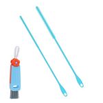 Cleaner Brush Set, 9.45 Inch Silicone Straw Brush with Cup Lid Brush Reusable Water Bottle Straw Cleaner Pipe Cleaners Crevice Brush Kitchen Cleaning Tool (Blue)