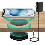 KPON Invisible Wireless Charger, Furniture Under Table 30mm Desk Wireless Charging Station for iPhone 15/15 Plus/15 Pro/15 Pro Max/14/13/12/11/X/8 and All Wireless Phones/Earbuds (with QC Adapter)