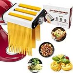 Pasta Maker Attachment for All Kitchenaid Mixers, Noodle Maker Kitchen Aid Mixer Accessories 3 In 1 Including Dough Roller Spaghetti Fettuccine Cutter - Homemade Fresh Pasta Easily! (Black-White)