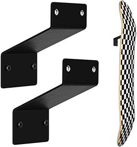 MIUONO Skateboard Wall Mount, Skateboard Deck Holder Wall Display Shelf, High Load Capacity Design 2 Pack