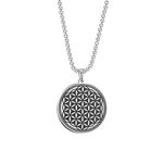 Amaxer Flower of Life Necklace for Men Seed of Life Mandala Sacred Geometry Protection Statement Jewellery Gifts Necklace for Unisex, 23'' Box Chain